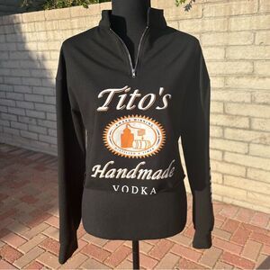 Titos handmade Vodka pullover 1/4 zip cropped